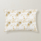 エレガント金ゴールドグレーフローラ アクセントクッション (正面)
