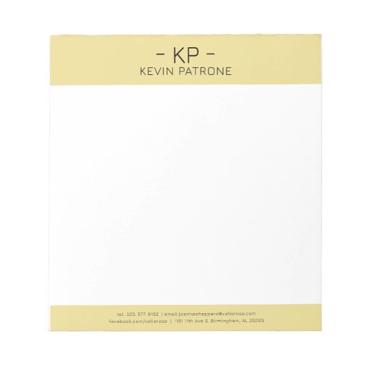 エレガント金ゴールドグレーミニマルタイポグラフィ ノートパッド (正面)