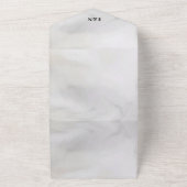 エレガント金ゴールドグレー金ゴールドフローラ洗浄QRコード結婚s オールインワン招待状 (外側)