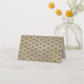 エレガント金ゴールドグレ結婚ーアールデコイベント プレイスカード (裏面)