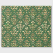 エレガント金ゴールドグ王室のロダマスク花柄 ラッピングペーパー (フラット)