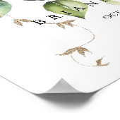 エレガント金ゴールドグ結婚リーウェルカムサイン ポスター (角)