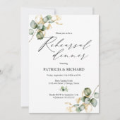 エレガント金ゴールドグ結婚レナリーのリハーサル 招待状 (正面)