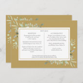 エレガント金ゴールドグ結婚レリーの詳細情報 エンクロージャーカード (正面/裏面)