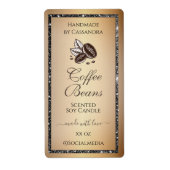 エレガント金ゴールドコーヒー銀グリッター製品ラベル ラベル (正面)