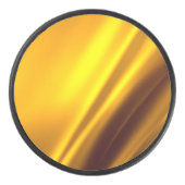 エレガント金ゴールドサテンフェイクテクスチャルック アイスホッケーパック (正面)