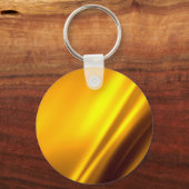 エレガント金ゴールドサテンフェイクテクスチャルック キーホルダー (正面)