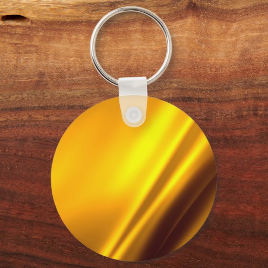 エレガント金ゴールドサテンフェイクテクスチャルック キーホルダー (正面)