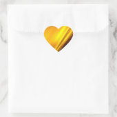 エレガント金ゴールドサテンフェイクテクスチャルック ハートシール (バッグ)