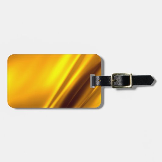 エレガント金ゴールドサテンフェイクテクスチャルック ラゲッジタグ (正面横)