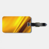 エレガント金ゴールドサテンフェイクテクスチャルック ラゲッジタグ (裏面横)