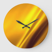 エレガント金ゴールドサテンフェイクテクスチャルック ラージ壁時計 (正面)