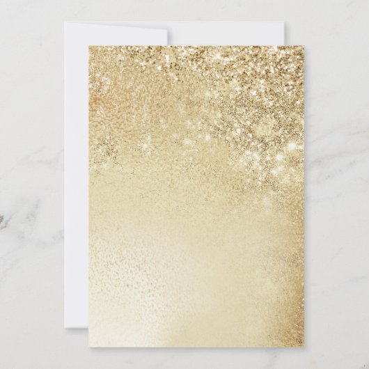 エレガント金ゴールドサプライズ50誕生日 招待状 (裏面)