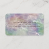 エレガント金ゴールドサークルロータスパールホログラフィー 名刺 (裏面)