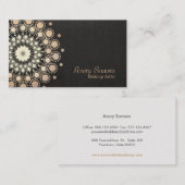 エレガント金ゴールドサークルMakeup Artist Logo Black 名刺 (正面/裏面)