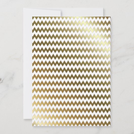 エレガント金ゴールドシストライプェブロン引っ越し祝いパーティーパーティー 招待状 (裏面)