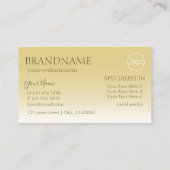 エレガント金ゴールドシック鏡フォントロゴ付きスタイリッシュ 名刺 (裏面)