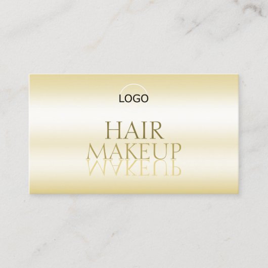 エレガント金ゴールドシック鏡フォントロゴ付きスタイリッシュ 名刺 (正面)