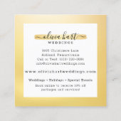 エレガント金ゴールドシッ絵を描クスワッシュロゴカスタムスタイリスト スクエア名刺 (裏面)