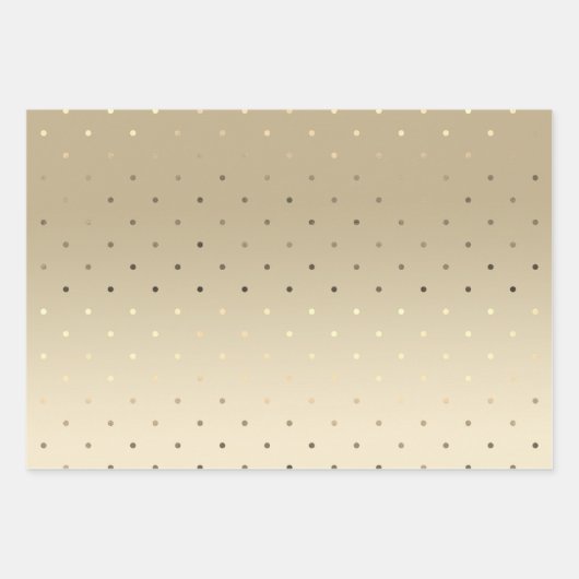 エレガント金ゴールドシルバーおよびバラ金ゴールド水玉模様 ラッピングペーパーシート (正面2)