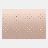 エレガント金ゴールドシルバーおよびバラ金ゴールド水玉模様 ラッピングペーパーシート (正面)