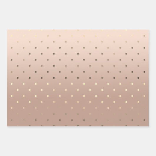 エレガント金ゴールドシルバーおよびバラ金ゴールド水玉模様 ラッピングペーパーシート (正面)