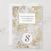 エレガント金ゴールドシルバーとグレーのフローラ結婚ズ 招待状 (裏面)