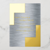 エレガント金ゴールドシルバークラッシーモダングレ結婚ジュアリーズ 箔招待状 (正面)