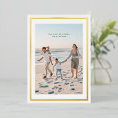 エレガント金ゴールドシンプルクリスマスフレーム写真 箔シーズンカード (立ち正面)