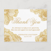 エレガント金ゴールドシンプルフローラありがとうポストカード ポストカード (正面)