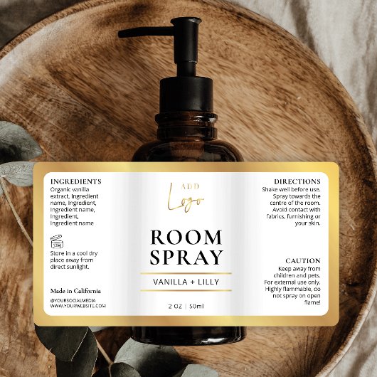 エレガント金ゴールドシンプルルーモダンムミスト噴霧ラベル ラベル