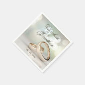 エレガント金ゴールドシンプル結婚リングや輪 スタンダードカクテルナプキン (角)