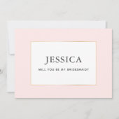 エレガント金ゴールドシンプル赤面Bridesmaidカード セーブザデート (正面)