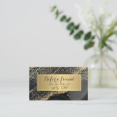 エレガント金ゴールドシークイン、フレーム黒の大理石 紹介カード (スタンド正面)