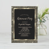 エレガント金ゴールドシーケンスフレームブラックリタイア 招待状 (スタンド正面)