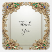 エレガント金ゴールドシ華美ステッカー スクエアシール (正面)