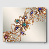 エレガント金ゴールドジュエルフラワーズゲストブック ゲストブック (裏面)