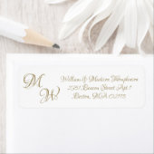 エレガント金ゴールドスカスタムクリプトイニシャルmonogram chic ラベル (インサイチュ)