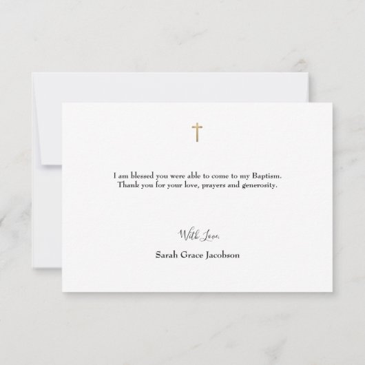 エレガント金ゴールドスカスタムクリプトBaby Girl写真 サンキューカード (裏面)