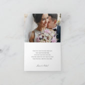 エレガント金ゴールドスカスタムスフラワー結婚ズ サンキューカード (内部)