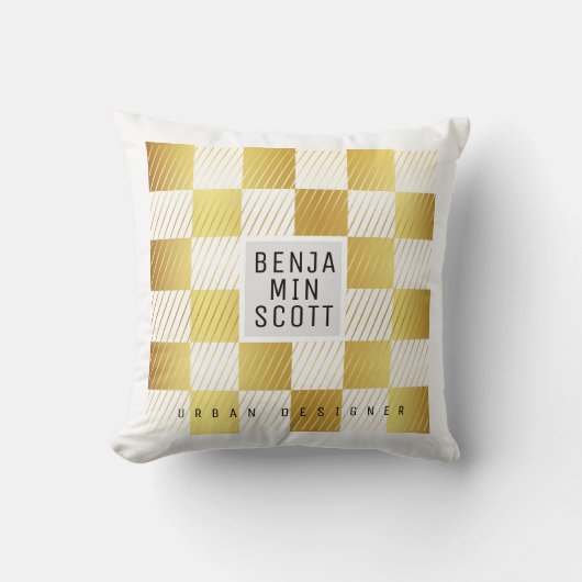 エレガント金ゴールドスクエア装飾用クッション クッション (正面)