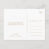 エレガント金ゴールドスクリプトありがとうはがき ポストカード (裏面)