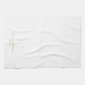 エレガント金ゴールドスクリプトのカスタム結婚式の好意 キッチンタオル (横)