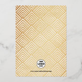 エレガント金ゴールドスクリプトのビジネスのクリスマス 箔シーズンカード (裏面)