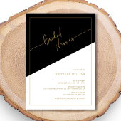 エレガント金ゴールドスクリプトの幾何学的ブライダルシャワー 招待状