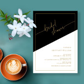 エレガント金ゴールドスクリプトの幾何学的ブライダルシャワー 招待状