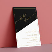 エレガント金ゴールドスクリプトの幾何学的ブライダルシャワー 招待状