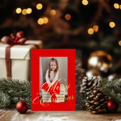 エレガント金ゴールドスクリプトの赤枠の写真 箔シーズンカード