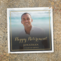 エレガント金ゴールドスクリプトの退職パーティー写真