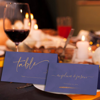 エレガント金ゴールドスクリプトエメラルドパープル結婚ズ プレイスカード